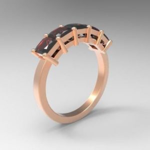 Five Square Stone Woman's Ring