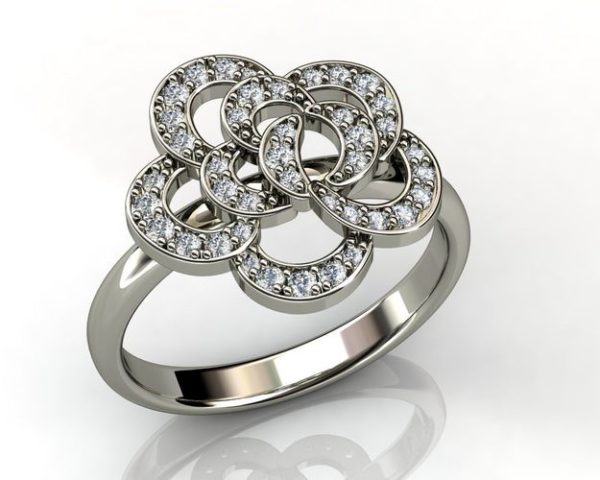 Diamond White Gold Blossom Ring
