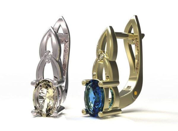 2 Stone Earrings