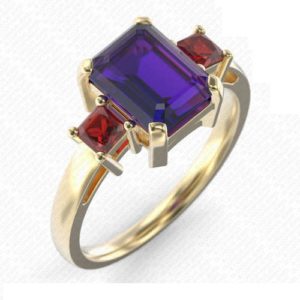 Engagement ring with three stones