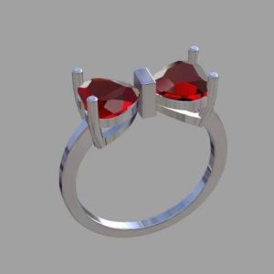 Ring with Two Heart Shaped Stones
