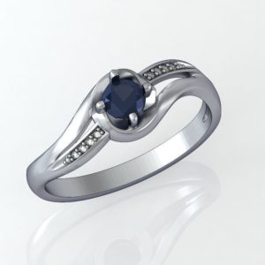 Engagement ring with braided design and one caret stone