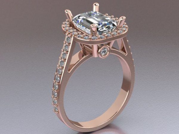 Women's Ring - One Large Stone, 46 Smaller Stones