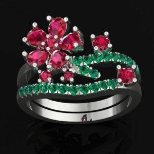 Engagement Ring - Flower and Vines
