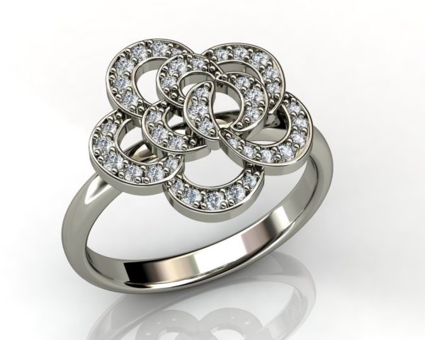 Diamond White Gold Blossom Ring