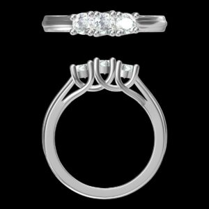 Three Diamond Interwoven Engagement Ring