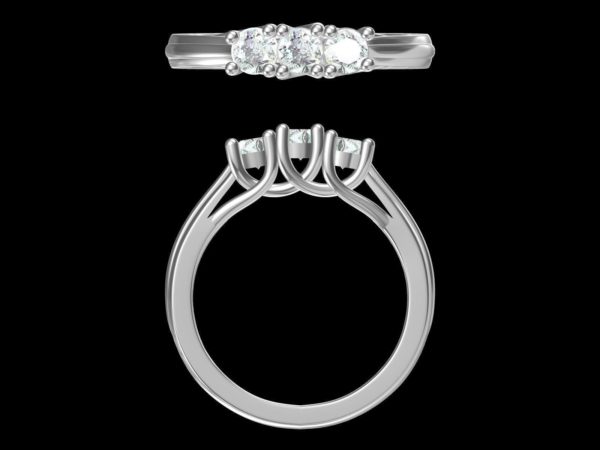 Three Diamond Interwoven Engagement Ring
