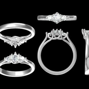 Three Diamond Engagement Ring