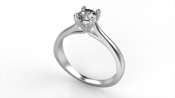 Cathedral Solitaire Diamond Ring