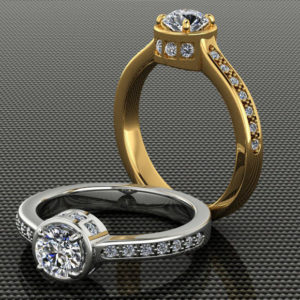 Half-Carat Diamond Engagement Ring with Side Stone Accents