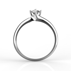 Twisted Four Prong Round Diamond Engagement Ring