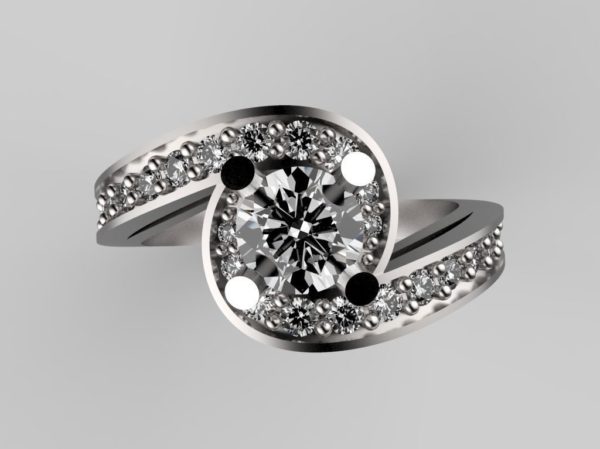 Diamond Bypass Engagement Ring