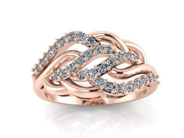 Wave Pattern Diamond Ring