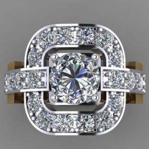 Square setting diamond ring