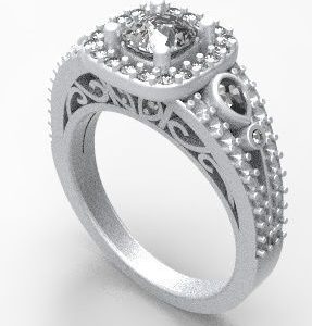 Halo Pattern Diamond Engagement Ring