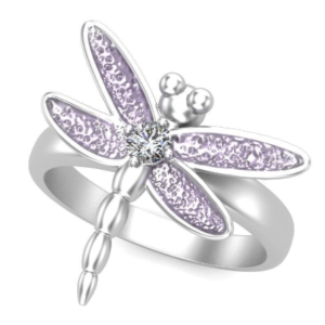 Single Diamond Dragonfly Ring