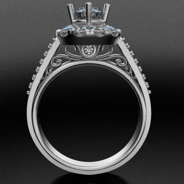 Crown Pattern Engagement Ring