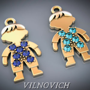 Multi Stone Boy Pendant