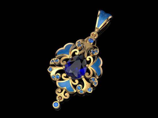 Enameled Pendant