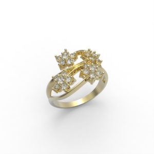 Floral Pattern Diamond Ring