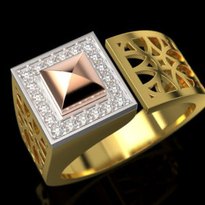 Asymmetrical Halo Style Ring