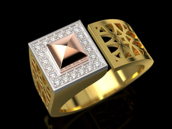 Asymmetrical Halo Style Ring