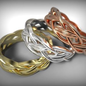Woven Pattern Wedding Bands