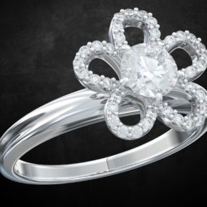 Floral Motif Diamond Ring