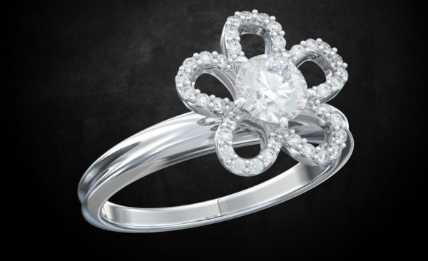 Floral Motif Diamond Ring