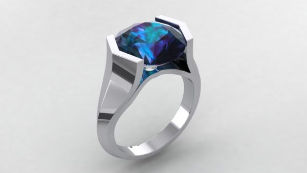 Industrial Style Sapphire Ring
