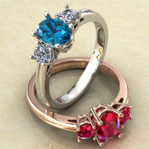 Three Stone Oval Ring