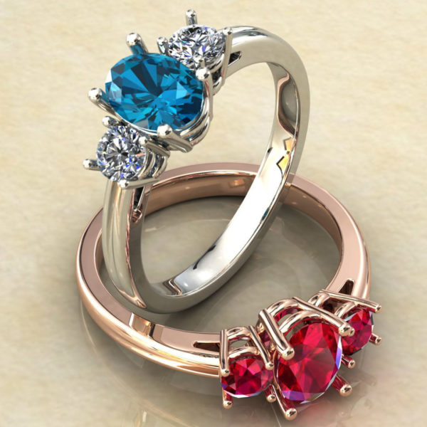Three Stone Oval Ring