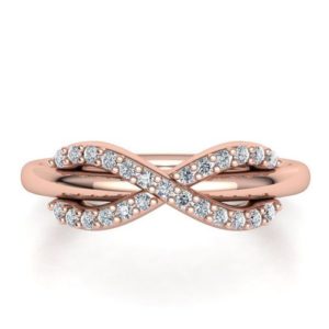 Infinity Ring with Paveset Diamonds