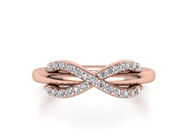 Infinity Ring with Paveset Diamonds