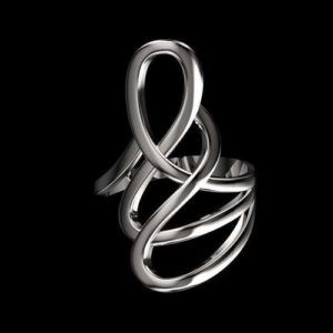 Freeform Twisted Silver Ring