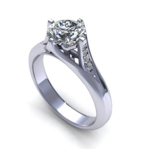 Vintage Tulip Diamond Engagement Ring