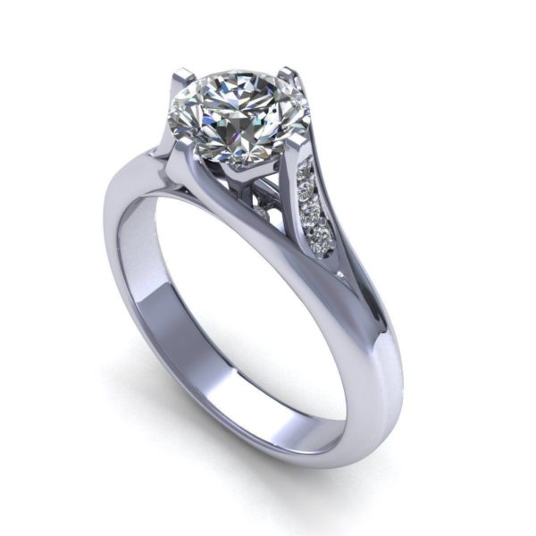 Vintage Tulip Diamond Engagement Ring