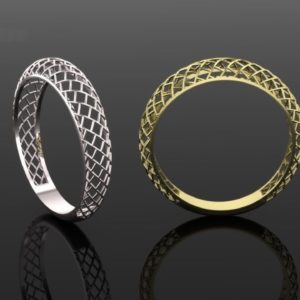 Open Grid Pattern Wedding Bands