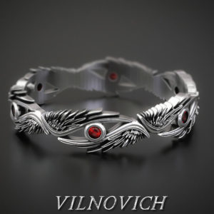 Wing Pattern Wedding Band